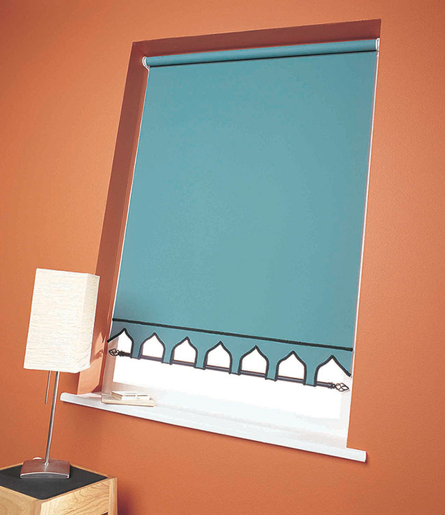 Teal Carnival Roller Blinds by BBD Blinds Ltd - Bishop