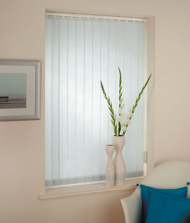 Aura Ice Blue Vertical Louvre Blinds - BBD Blinds Ltd - Bishop